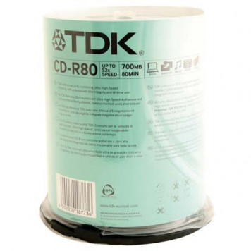 диск CD-R TDK 700MB 52х 80мин. бокс 1/100