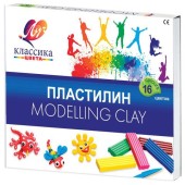 пластилин 16цв. Классика Луч 320гр.+стек