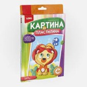 Картина из пластилина львенок