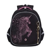 Рюкзак школьный (/1 черный - розовый) Единорог