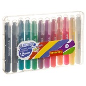 Набор гелевых карандашей для рисования bondibon 12 цветов, оттенки металлик, в пластиковой коробке,