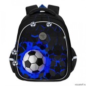 рюкзак Grizzly школьный  (1 черный - синий) RAz-187-1