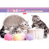 Альбом д/рис 24л. склейка котята и клубочки хатбер