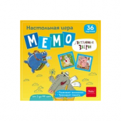 Игра настольная мемо 36 карточек -летающие звери-