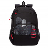 рюкзак Grizzly школьный  (1 черный - красный) RU-130-4