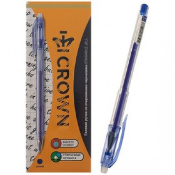 Ручка гелевая crown пиши-стирай 0,5мм черная