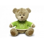 Игрушка мягкая медвежонок в свитере зеленом