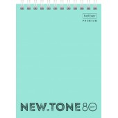 Блокнот а6 80л. гребень newtone pastel мята хатбер