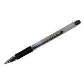 ручка гелевая CROWN черная 0,7мм игольчатый стержень с резинкой
