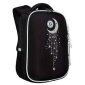 Рюкзак школьный (/1 черный - серебро) Месяц со звездами с подсветкой