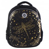 Рюкзак школьный (/2 черный) Стрекоза со звездами