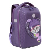 Рюкзак школьный (/2 фиолетовый) Кот в кепке